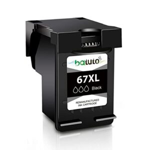 batuto remanufactured for hp ink 67 ink cartridges black replacement for hp envy 6052 6055 pro 6452 6455 6458 deskjet 1255 2732 2752 2755 deskjet plus 4140 4152 4155 4158 67xl hp printer ink