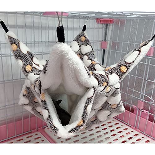 2 Pieces Small Pet Cage Hammock Guinea Pig Bed Hideout, Warm Rat Hammock Bed Bunkbed Sugar Glider Hammock Guinea Pig Cage Accessories Bedding for Squirrel Rat Hedgehog Chinchilla Nest Tent (Coffee)