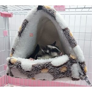 2 Pieces Small Pet Cage Hammock Guinea Pig Bed Hideout, Warm Rat Hammock Bed Bunkbed Sugar Glider Hammock Guinea Pig Cage Accessories Bedding for Squirrel Rat Hedgehog Chinchilla Nest Tent (Coffee)