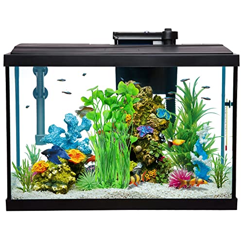 Jongdari Large Aquarium Plants, 2 Pcs Artificial Plastic Fish Tank Plants Decoration Ornament(15.75 Inches high)