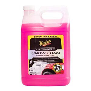 meguiar's g191501 ultimate snow foam wash, pink foaming car wash soap for foam cannons & foam guns, ideal foam wash for cars, trucks, motorcycles, rvs & more - 1 gallon container