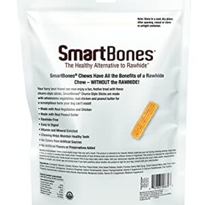 SmartBones Churro-Style Mini Sticks 28 Count, Made with Real Peanut Butter, Rawhide-Free Chews for Dogs