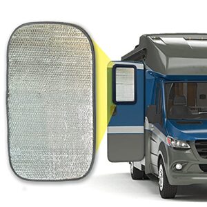 econour rv window shade | foldable trailer door window cover for total uv protection | camper window shade for privacy blackout | trailer accessories for camper windows | 25x16 inches