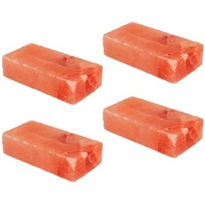 glowyn pink himalayan salt block lick brick – 4.4 lbs, 4 pack – 8x 3.85 x 2 inches (fits standard salt block holder) - 100% natural with vital minerals for horses & livestock.