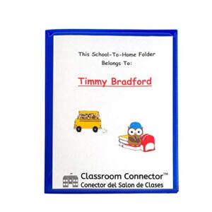 C-Line Classroom Connector™ Multi-Pocket School-to-Home Portfolio, Blue, 15/BX (32305), 9.5 x 11.75 x 0.25
