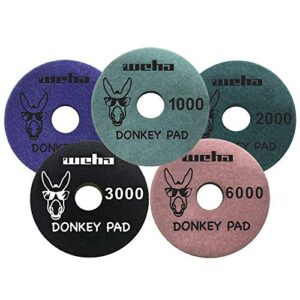 weha 4 inch donkey quartz face polish surface polishing pad - full set