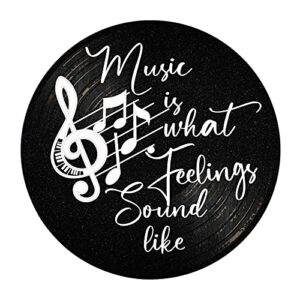 blulu music is what feelings sound like wooden vinyl records album wall decor round record artwork decoration modern hanging art decor for party home artist studio
