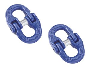 2 pack 1/2 inch v10 alloy hammerlock coupler safety chain hitch fix 15,000lb wll (blue)