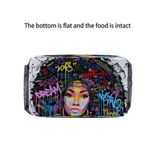 GALIRVC African American Lunch Bag Reusable Insulated Lunch Box Large Cooler Tote Bag for Woman Work Travel Picnic