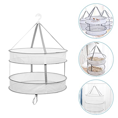 BESPORTBLE Collapsible Mesh Basket Dryer Net Hanging Mesh Organizer Basket Folding Hanging Dryer for Sweater Socks Towels Underwear Bras 61cm