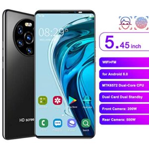 FOLOSAFENAR Smartphone,5.45in HD Full Screen Dual Card Dual Standby Mobile Phone,Face Recognition and Fingerprint Unlocking,Light and Fashion