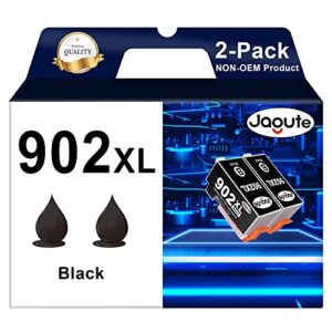 jagute 902xl 902 black ink cartridges replacement for hp 902 xl use with officejet pro 6978 6968 6970 6960 6971 6974 6975 6976 6979, officejet 6958 6950 6951 6954 printers.（2 black）
