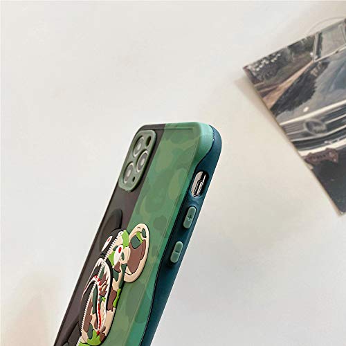 Jeriwell Compatible with iPhone 11 Phone Case 6.1 inch Silicone Shockproof Cool 3D Cartoon Camo Bear Street Fashion Full Body Protection Case/Cover/Skin for iPhone 11 for Men Boy (Camouflage 3D Bear)