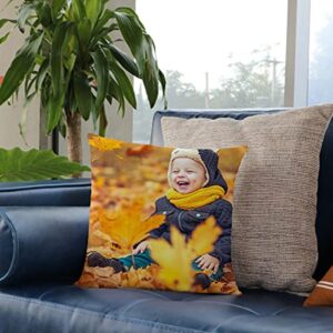 Custom Pillow - Personalized Pillow with Picture & Name Including Case & Insertion. Full Color Print on Both Sides Ultra Soft Cover. Memorial Photo Gift for Home Mom (1 Photo, 14" x 14")