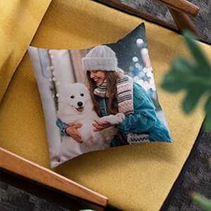 Custom Pillow - Personalized Pillow with Picture & Name Including Case & Insertion. Full Color Print on Both Sides Ultra Soft Cover. Memorial Photo Gift for Home Mom (1 Photo, 14" x 14")