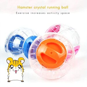 New Cute Hamster Running Ball 4.7 Inches Crystal Ball for Hamsters Small Silent Exercise Wheel Small Animals Cage Accessories Small Animal Pet Toys Ball Mouse Ball (Pink)