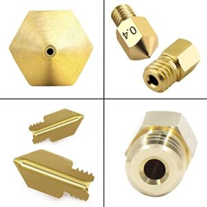 25PCS 0.4MM MK8 3D Printer Brass Extruder Nozzles with 5 Cleaning Needles and Metal Storage Box for Creality Ender 3 Ender 3 pro Ender 5 CR-10 MK8 Makerbot Anet A8 Anet A6