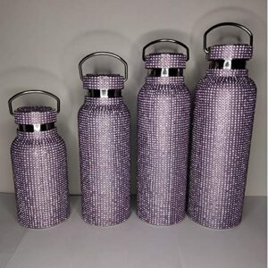 rbklo sparkling rhinestone insulated bottle,fashion diamond thermos bottle,bling thermal bottle diamond thermol,thermos cups for hot drinks leakproof,best gift for men women (m, 500ml)