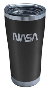 tervis triple walled nasa insulated tumbler cup keeps drinks cold & hot, 20oz - stainless steel, logo, black