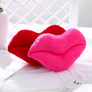 SOIMISS 2Pcs Red Lip Shape Throw Pillows 3D Lips Plush Toy Decorative Reversible Pillow Cushion for Bed Couch Office Living Room 30X17cm