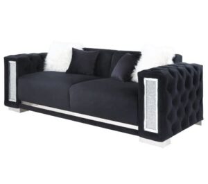 acme furniture trislar sofas, black