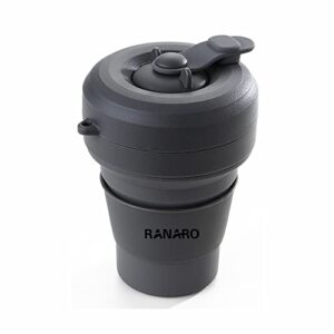 ranaro silicone collapsible coffee cups sports water bottle portable leak proof water bottle for travel, gym, yoga 350ml-12oz