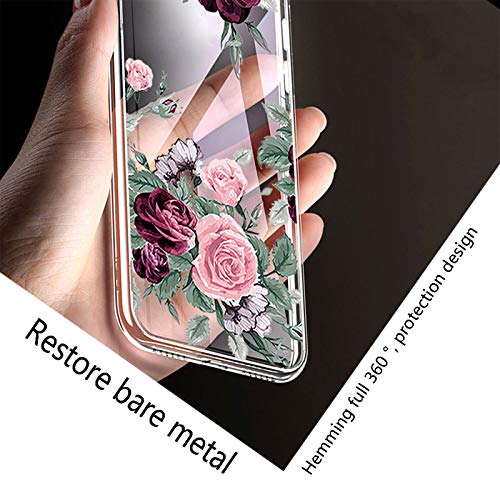 HHUAN Phone Case for Ulefone Note 11P (6.55 inch) with Tempered Glass Screen Protector, Clear Anti-Yellowing Soft Silicone TPU Back Shell, for Ulefone Note 11P Anti-Scratch Bumper Cover - YQ12