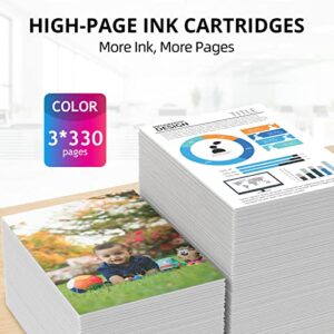 FASTINK for HP 63 XL 63XL Remanufactured Ink Cartridge for OfficeJet 5258 5255 4650 3830 4655 4652 3634 Envy 4520 Deskjet 1112 3636 Printer (1 Print Head, 3 Color Inkwell)