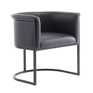 Manhattan Comfort Bali Mid Century Modern Upholstered Dining Armchair, Set of 2, Black