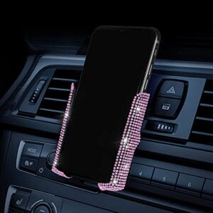 suncaraccl bling car phone holder, 360 degrees adjustable crystal auto car mount phone holder for dashboard,windshield and air vent (pink)