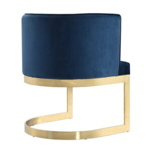 Manhattan Comfort Aura Mid Century Modern Velvet Dining Chair, Set of 2, Royal Blue