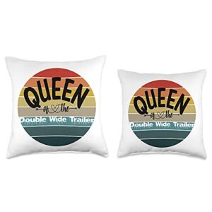 Queen Of Graphics and Decor Co. Queen of The Double Wide Trailer Throw Pillow, 16x16, Multicolor