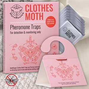 Clothing Moth Traps 6 Pack with Pheromones Prime, Clothes Moth Trap with Lure for Closets & Carpet, Moth Treatment & Prevention