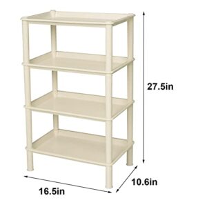 Ranmok 4-Tier Plastic Storage Rack for Kitchen,Laundry Room,Bathroom Rectangle Khaki