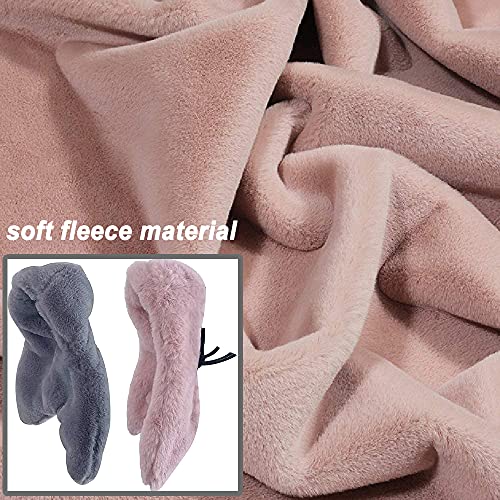 SINFUN 2 Pcs Bird Cozy Corner Fleece Blanket Parrot Plush Snuggle Hut Bird Warm Nest House Bed Hanging Hammock Toy for Parakeet Cockatiel Conures Lovebirds (Grey + Pink)