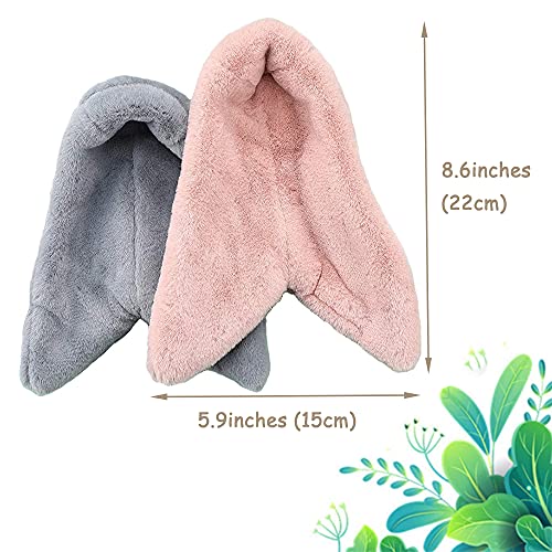 SINFUN 2 Pcs Bird Cozy Corner Fleece Blanket Parrot Plush Snuggle Hut Bird Warm Nest House Bed Hanging Hammock Toy for Parakeet Cockatiel Conures Lovebirds (Grey + Pink)