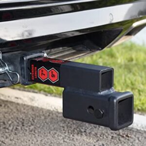 TOPTOW Trailer Receiver Hitch Extender Adapter 2" Drop/Riser, 7" and 9" Extension Length, 2" Shank, 7500lbs Towing Capacity, Matte Black