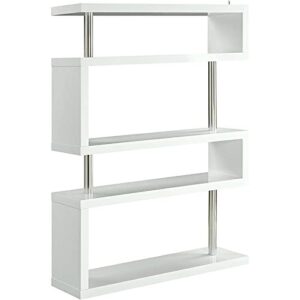 acme furniture buck ii bookcase, white finish