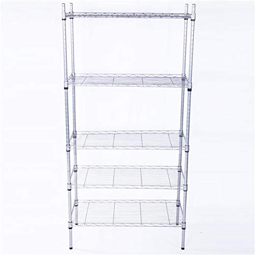 HH Building 5-Tier Wire Shelving Unit Adjustable Steel Wire Rack Shelving 5 Shelves Steel Storage Rack, Function Metal Shelves Garage Storage Shelves for Kitchen Living Room Office Garage