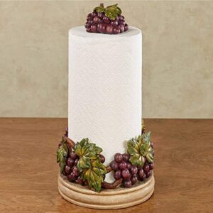 touch of class vineyard sangria grape harvest paper towel holder - tuscan style decor - themed holders for kitchen, dining room - painted by hand - purple