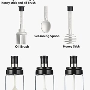 COCOMK Condiment Container Seasoning Box Set of 3,Spice Jars Spoon Salt Sugar Storage Pots (3)