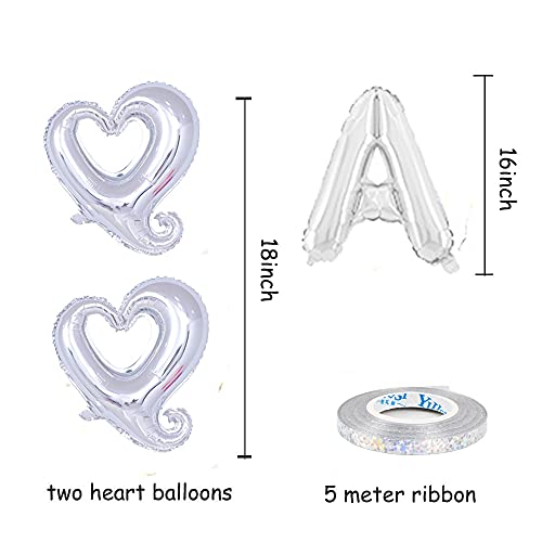 Kunggo Happy Anniversary Balloon Banner,Wedding Anniversary Party Decorations,Love Party and Anniversary Party Supplies,16 Inch Aluminum Foil(Silver).