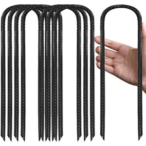 eurmax usa trampolines stakes canopy parts wind stake 12 inch heavy duty stake safety ground anchor galvanized steel wind stakes, pack of 8(black)