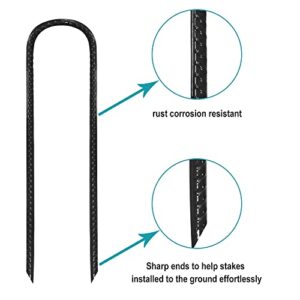 Eurmax USA Trampolines Stakes Canopy Parts Wind Stake 12 Inch Heavy Duty Stake Safety Ground Anchor Galvanized Steel Wind Stakes, Pack of 8(Black)