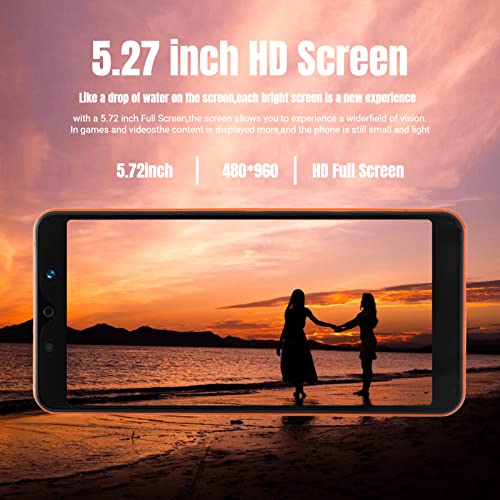 5.72in HD Full Screen Smart Phone, Note30 Plus Unlocked Smartphones, Dual Cards Dual Standby, 512MB+4GB Cell Phones, for Android 4.4.2, Support WiFi +BT+FM (Orange)