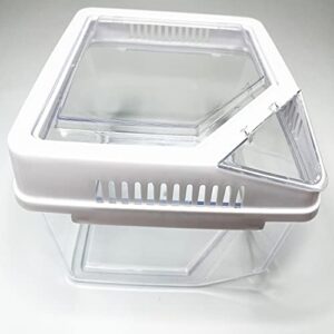 pinvnby reptile feeding box acrylic reptile cage transparent portable cube container for spiders lizards frogs crickets turtles crabs