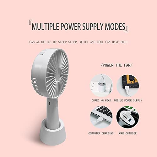 Handheld Fan with Magnetic Base, Mini Personal Fan with 2200mAh Battery, 3 Speed with 2-8 Hours Operated Portable Fan, Mini/Micro USB Rechargeable Fan for Kids, Grils, Woman and Man, for Summer Travel Outdoor