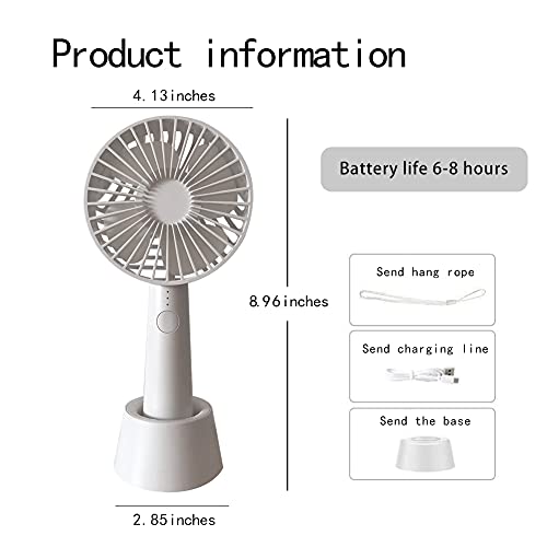 Handheld Fan with Magnetic Base, Mini Personal Fan with 2200mAh Battery, 3 Speed with 2-8 Hours Operated Portable Fan, Mini/Micro USB Rechargeable Fan for Kids, Grils, Woman and Man, for Summer Travel Outdoor