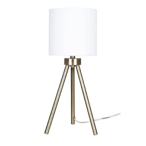 catalina lighting 22967-001 mid-century modern tripod table lamp, led bulb included, 19", antique brass