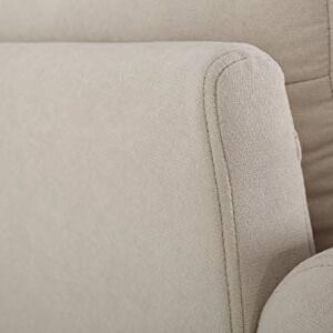 Container Furniture Direct Briscoe Ultra Modern Upholstered Button Tufted Back with Rolled Arms Living Room, Sofa, Biscuit